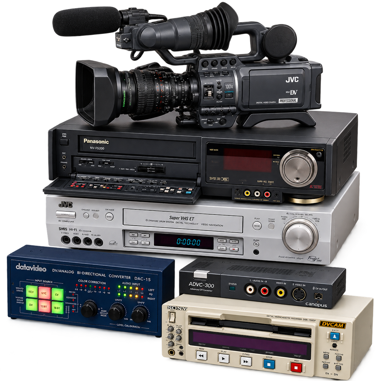 Všechna technika pro digitalizaci VHS, Hi8, Mini DV