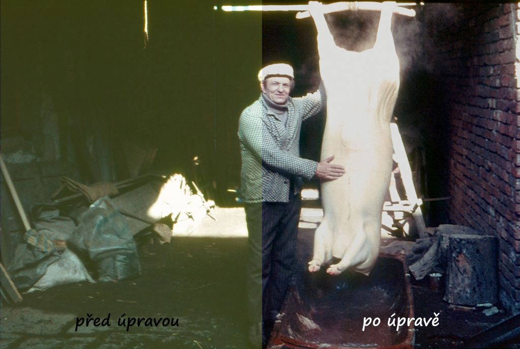 Ukázka změny vzhledu fotografie před úpravou a po digitálním zpracování